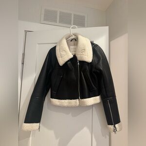 Avec Les Filles Faux Leather and Sherpa Jacket